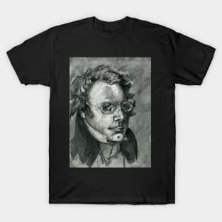 Franz Schubert - charcoal portrait T-Shirt